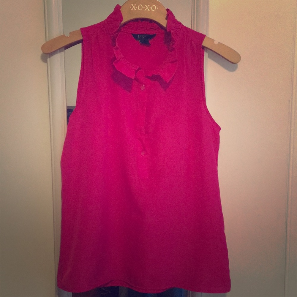 J. Crew Hot pink sleeveless shirt